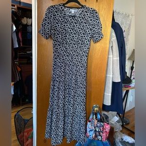 Topshop Daisy Print Short Sleeve Maxi Dress Floral
